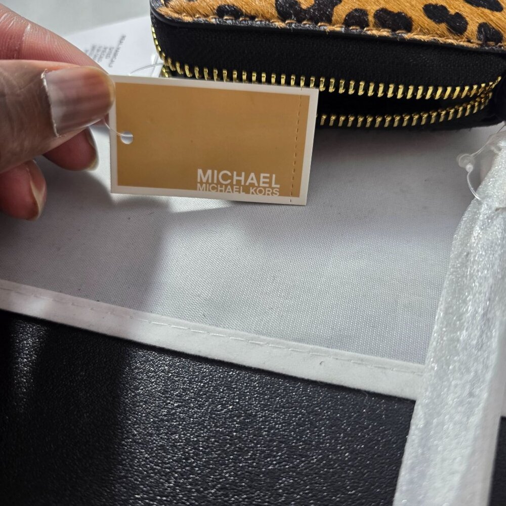 Michael Kors Jet Set Travel LG TRVL Continental Leather Wallet Leopard Print - Picture 8 of 10